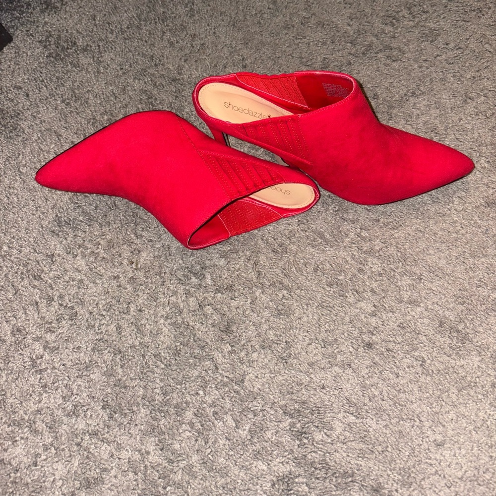 Shoe Dazzle Red Mules